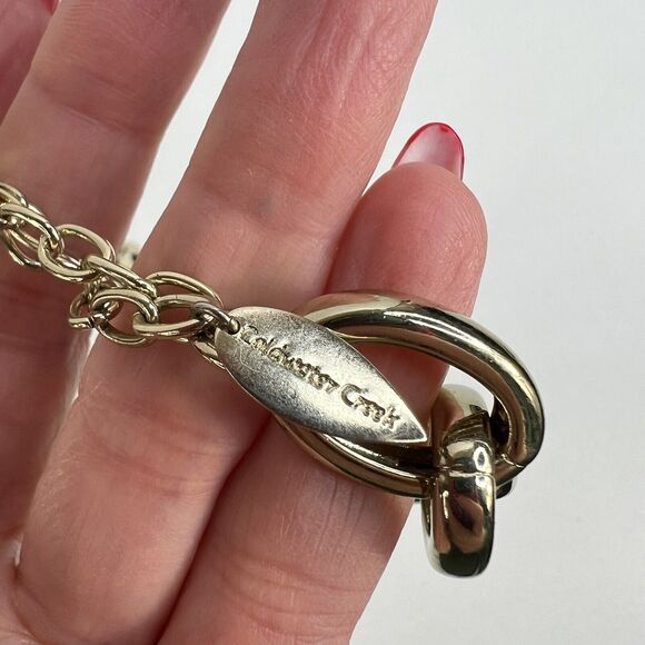 Coldwater Creek Goldtone Necklace & Bracelet Chunky Linked Statement Rhinestone - Picture 6 of 10